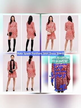 Kate Spade Panthera Shirt Dress Size 2